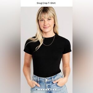 Old Navy Black Fitted Crop Tee